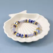 Perle rondelle fiore 10 mm -Dorato con oro fino x5