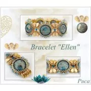 Cabochon di vetro di Puca® 18 mm Opaque Jonquil  Bronzo x 1