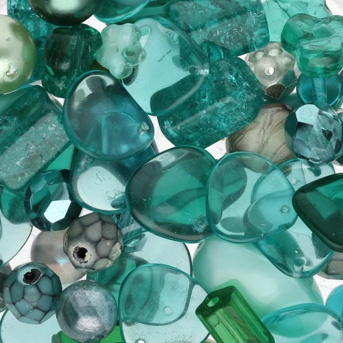 Abbinamento di perline di Bohemia green turquoise x50g