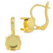 Orecchini con ganci chiusi castone cabochon 1028/1088 mm. 8 dorato con oro fino x2|raw }}