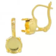 Orecchini con ganci chiusi castone cabochon 1028/1088 mm. 8 dorato con oro fino x2