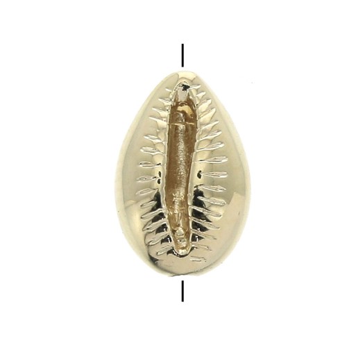 Perla/ pssante conchiglia 9x6 mm Placcato oro 3 microns x1