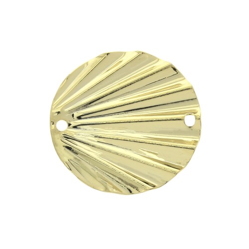 Distanziatore conchiglia effetto sgualcito 20 mm Dorato oro fino x1