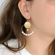 Distanziatore conchiglia effetto sgualcito 20 mm Dorato oro fino x1