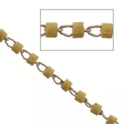 Catena con Miyuki Delica 11/0 DB2106 1.70 mm ottone grezzo / Senape x10cm