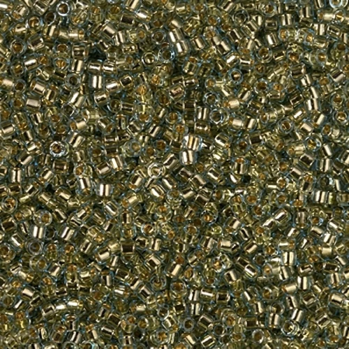 Miyuki Delica 11/0 DB2522 - 24kt Gold Lined Light Aqua x5g