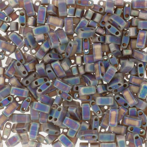 Miyuki Half Tila Beads 5x2.3x1.9 mm  HTL-135FR Matte Transparent Root Beer AB x10g