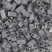 Miyuki Half Tila Beads 5x2.3x1.9 mm HTL-443 - Opaque Gray Luster x10g
