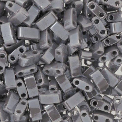 Miyuki Half Tila Beads 5x2.3x1.9 mm HTL-443 - Opaque Gray Luster x10g