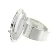 Anello Castone retro piatto mm. 20 Argento 925 x1