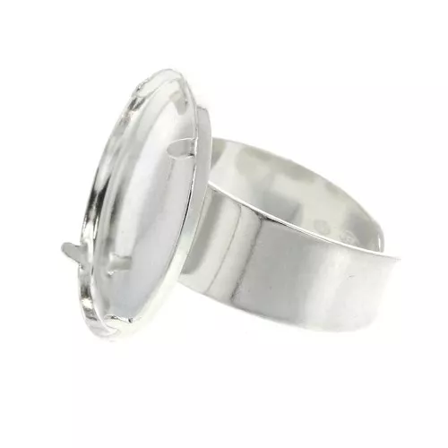 Anello Castone retro piatto mm. 20 Argento 925 x1