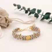 Perline in vetro Chevron Beads 10x4 mm Gold Mat x30