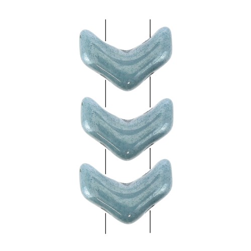 Perline in vetro Chevron Beads 10x4 mm Opaque Blue Ceramic Look x30