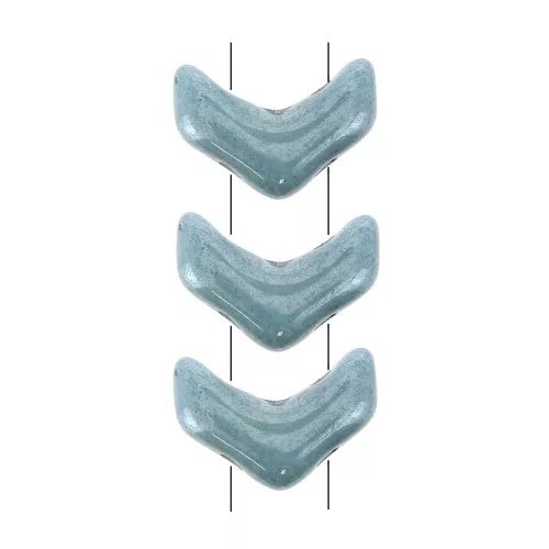 Perline in vetro Chevron Beads 10x4 mm Opaque Blue Ceramic Look x30