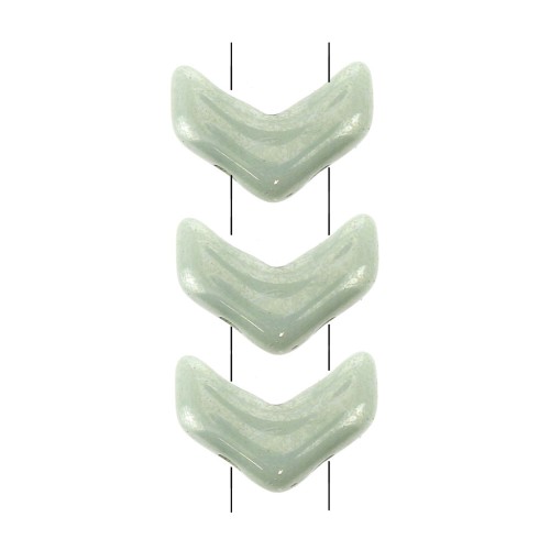 Perline in vetro Chevron Beads 10x4 mm Opaque Luster Green x30
