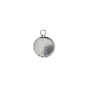 Pendente per cabochon retro piatto 8 mm in acciaio inox x1|raw }}