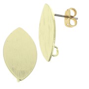 Orecchini ovali effetto striato in ottone con anellino 11x20 mm Dorato x2