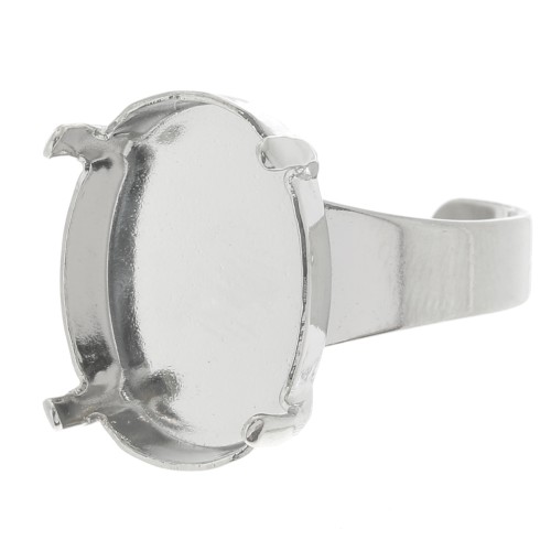 Anello Castone 4120 mm. 18x13 rodio x1