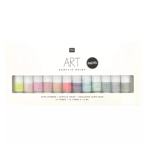 Set di 12 pitture acriliche di 12 ml - Art di Rico Design - Pastello