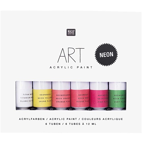 Set di 6  pitture acriliche di 12 ml - Art di Rico Design - Néon x1