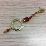 Orecchini goccia lavorata con anellino in zamac 9x17 mm Rodiato x2