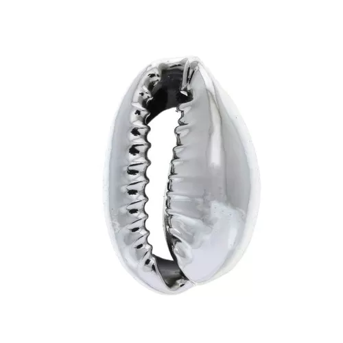 Coquillage Ciprea galvanizzata argento per bigiotteria DIY - 12 a 20 mm x 1