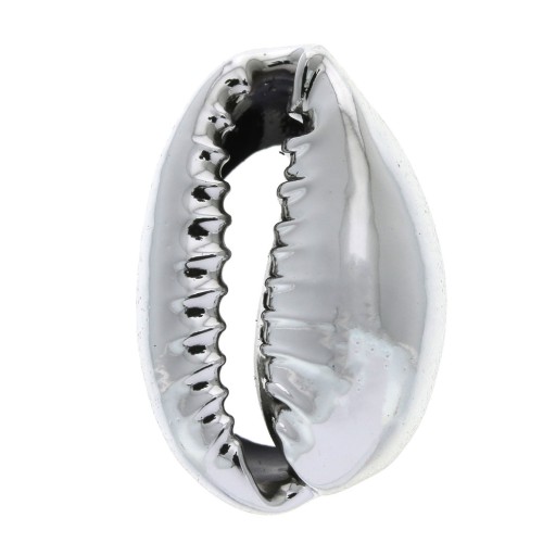Coquillage Ciprea galvanizzata argento per bigiotteria DIY - 16 a 23 mm x