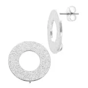 Orecchini design cerchio con anellino da decorare in ottone 16 mm Rodiato x2