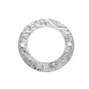 Anellino di montaggio battuto in ottone 21 mm 2 fori Rodiato lucido x1