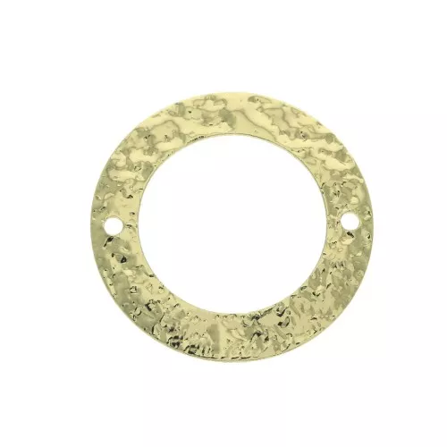 Anello di montaggio battuto in ottone 21 mm 2 fori Dorato brillante x1