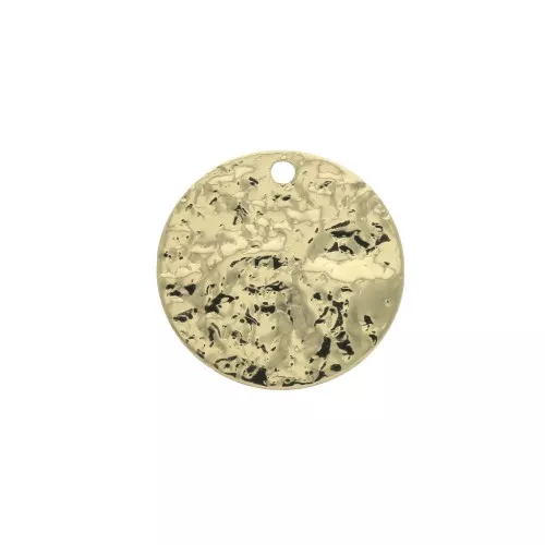 Ciondolo battuto per la crezione di bijoux in ottone 14 mm Dorato x1