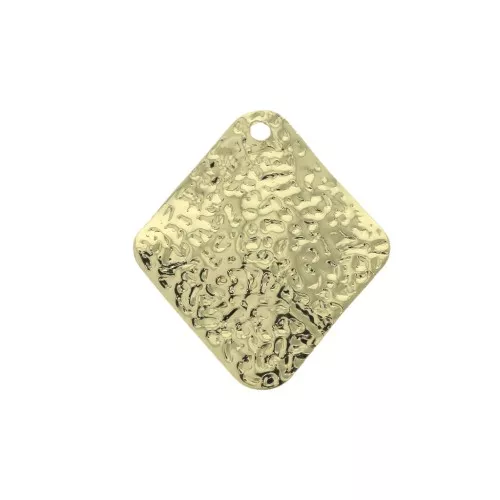 Ciondolo losanga battuta per bigiotteria 17x19 mm Dorato x1