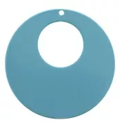 Pendente rotondo - orecchini - in plexiglas 60 mm azzurro x1