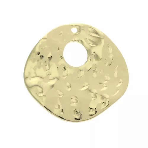 Pendente irregolare battuto per la creazione di bijoux 23mm Dorato x1