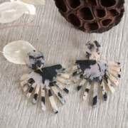 Pendente geometrico sole in plexiglas 50x47mm maculato Beige/Nero x1