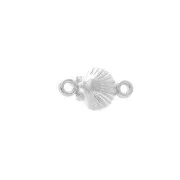 Distanziatore conchiglia 2 anelli 15x8.5 mm Placcatura argento antico x1