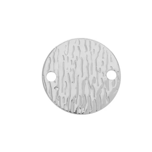 Distanziatore rotondo battutto 2 fori in ottone 16 mm Rodiato x1
