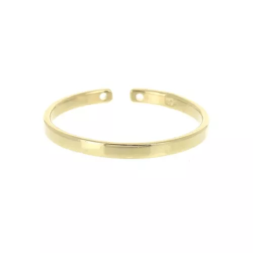 Anello sottile con 2 fori taglia 54 placcato oro 3 microns x1