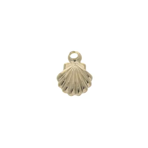 Mini ciondolo conchiglia 8x6 mm Placcato oro 3 microns x1