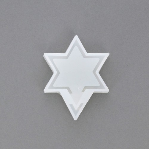 Stampino in silicone shaker in 2 parti - Stella di Davide - resina