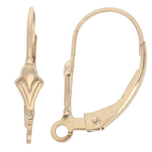 Fleur de lys 16 mm - Gold filled (laminato oro) x2