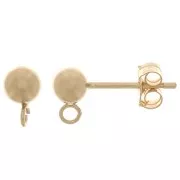 Orecchini a chiodo con palline  with open jumpring4 mm in Gold filled x2