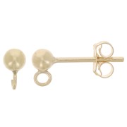 Orecchini a chiodo con palline 3 mm in Gold filled x2