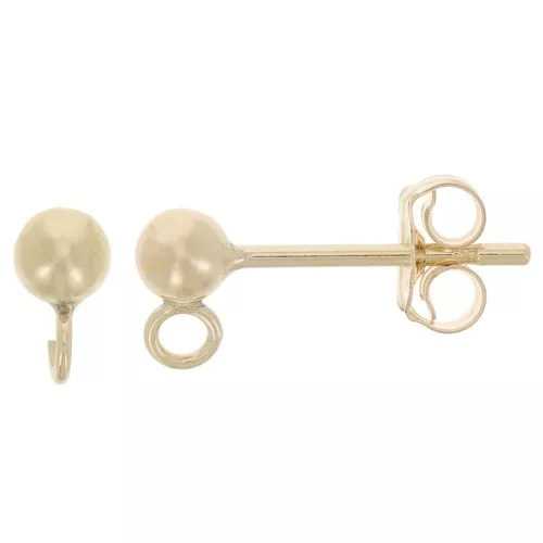 Orecchini a chiodo con palline 3 mm in Gold filled x2