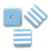 Cubi rigati mm. 8 Aquamarina/Bianco x10|raw }}
