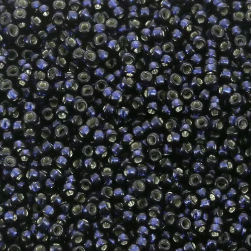 Rocaille Miyuki Duracoat 15/0 4282- Dyed Indigo Navy Blue Silver Lined x8g