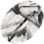 Cabochon ovale mm. 25x18 Black Rutile|raw }}