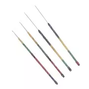 Set di 4 uncinetti indiani Aari per ricamo Resham e Zari 0.6 mm e 0.8 mm x4