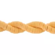 Perline Heishi in pasta polimerica 5x1 mm Senape x39 cm