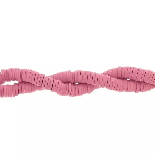 Perle rondelle in pasta polimerica Heishi 5x1 mm Rosa scuro x37 cm